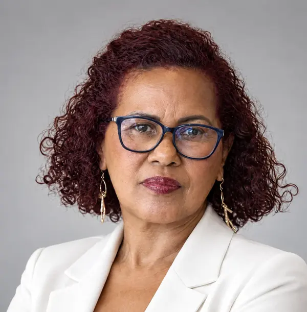 Retrato da Neuza, empresária brasileira de beleza ao domicílio em Portugal